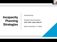 AWP - INCAPACITY PLANNING STRATEGIES