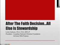 AWP - AFTER THE FAITH DECISION - ALL ELSE IS STEWARDSHIP