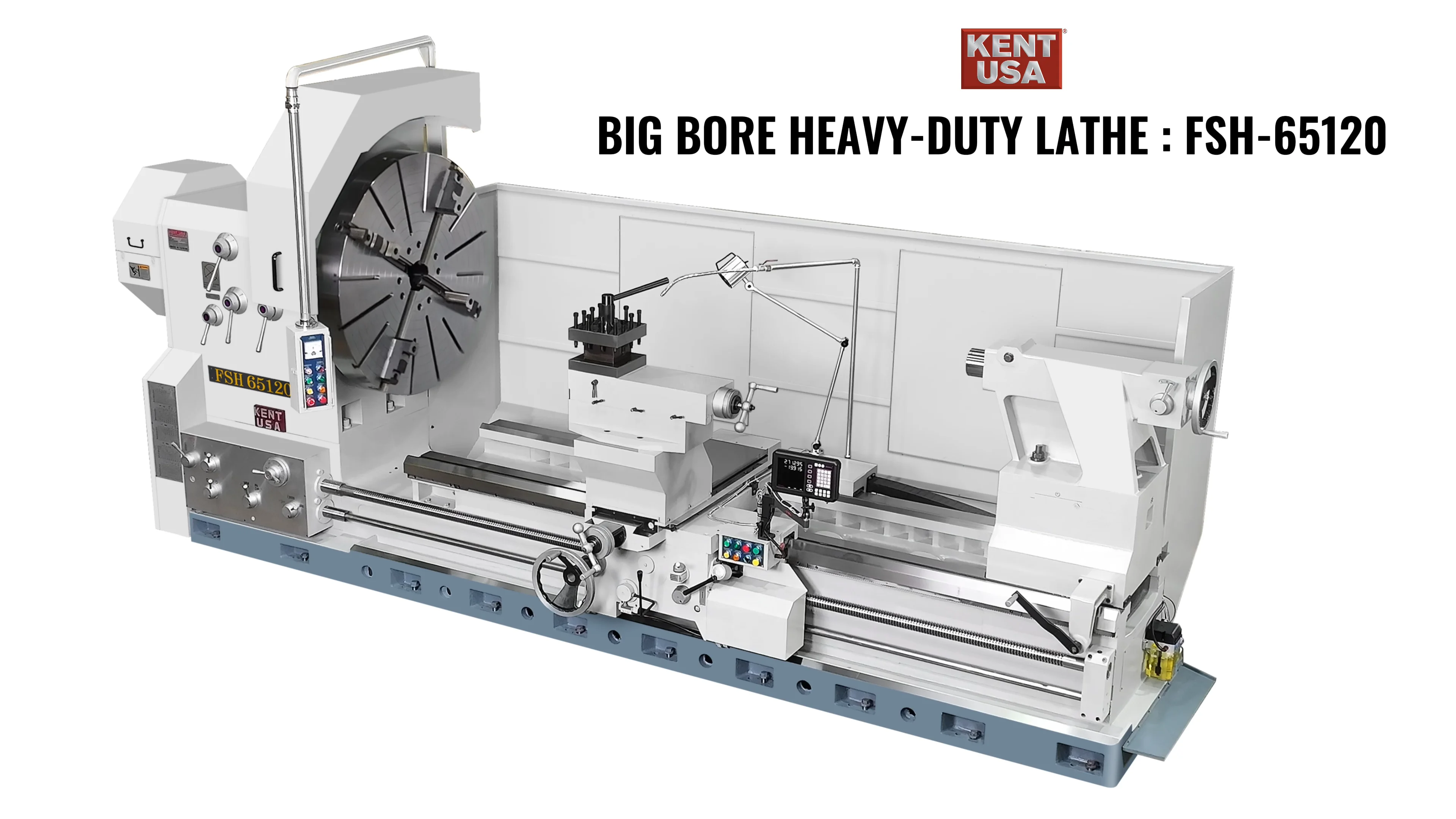 Buy FSH-65 Series Manual Big Bore Lathes - Kent Industrial USA