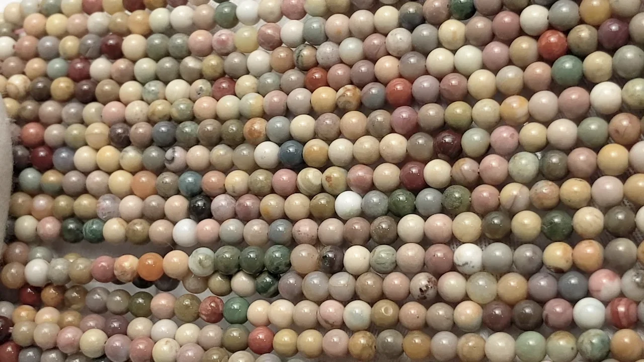 動画】アラシャンアゲート(阿拉善瑪瑙) ラウンド3mm 1連(約36cm