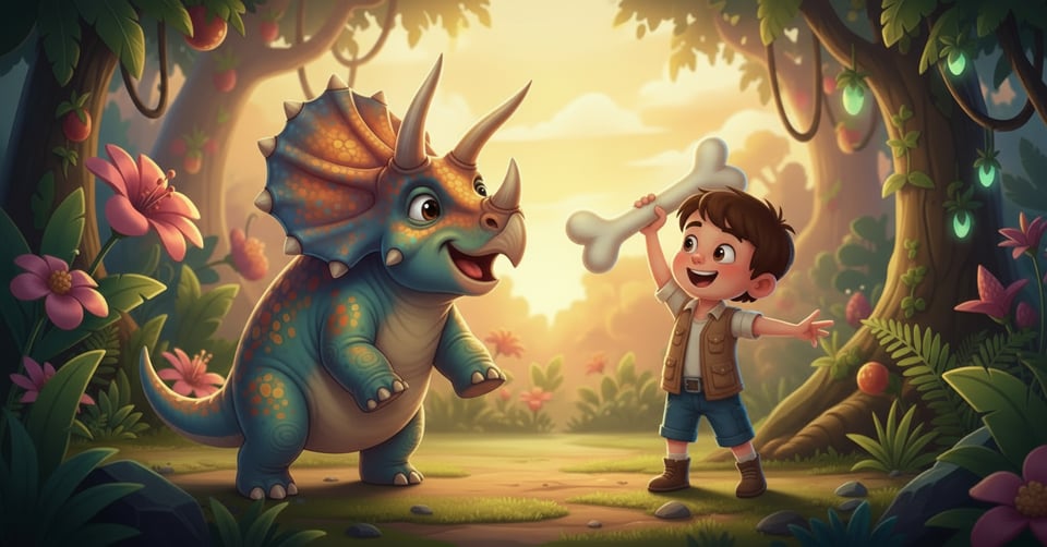 Dinosaurus cartoon gegenereerd met AI