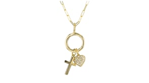 14kt Yellow Gold Circle Charm Holder Pendant