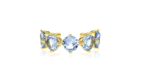 3.30 ct. t.w. Simulated Gemstone Jewelry Set: Three Single Ear Cuffs in 18kt Gold Over Sterling