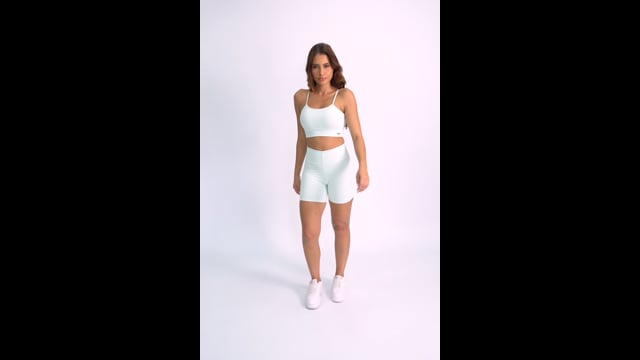 Top Fitness com Bojo Alcinha Verde Pastel Back
