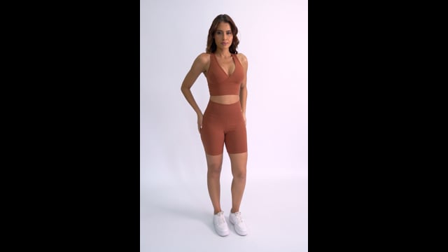 Top Cropped Fitness Marrom