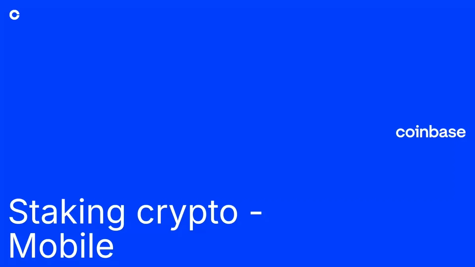Staking crypto