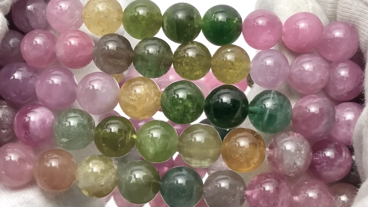 アフガニスタン産マルチカラートルマリン ラウンド8mm ブレスレット