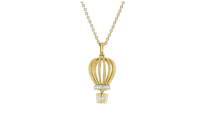.10 ct. t.w. Diamond Hot Air Balloon Pendant Necklace in 18kt Gold Over Sterling