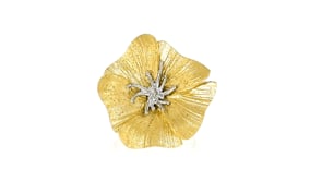 Italian 18kt Gold Over Sterling and Sterling Silver Flower Ring