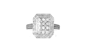 .50 ct. t.w. Diamond Rectangular Cluster Ring in Sterling Silver