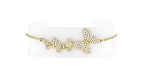 .60 ct. t.w. CZ Butterfly Bolo Bracelet in 18kt Gold Over Sterling