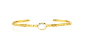 6x8mm Cultured Oval Pearl Cuff Bracelet in 18kt Gold Over Sterling