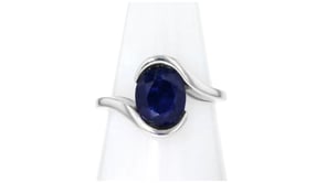 3.20 Carat Sapphire Ring in Sterling Silver