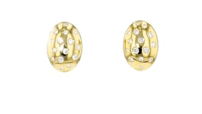 .33 ct. t.w. Scattered Lab-Grown Diamond Oval Earrings in 18kt Gold Over Sterling