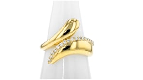 .20 ct. t.w. Lab-Grown Diamond Bypass Ring in 18kt Gold Over Sterling