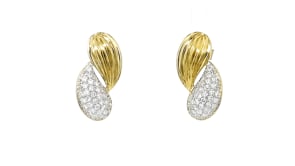 .50 ct. t.w. Lab-Grown Diamond Double-Teardrop Earrings in 18kt Gold Over Sterling