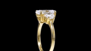 3.60 ct. t.w. Oval and Half-Moon Lab-Grown Diamond Ring in 14kt Yellow Gold