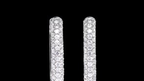2.00 ct. t.w. Lab-Grown Diamond Paper Clip Link Hoop Earrings in 14kt White Gold