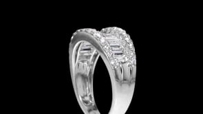 2.00 ct. t.w. Round and Baguette Lab-Grown Diamond Ring in 14kt White Gold
