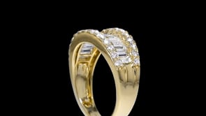 2.00 ct. t.w. Round and Baguette Lab-Grown Diamond Ring in 14kt Yellow Gold