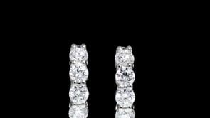 1.00 ct. t.w. Lab-Grown Diamond Five-Stone Hoop Earrings in 14kt White Gold