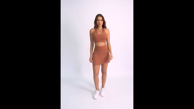 Short Saia Fitness Marrom Fluir