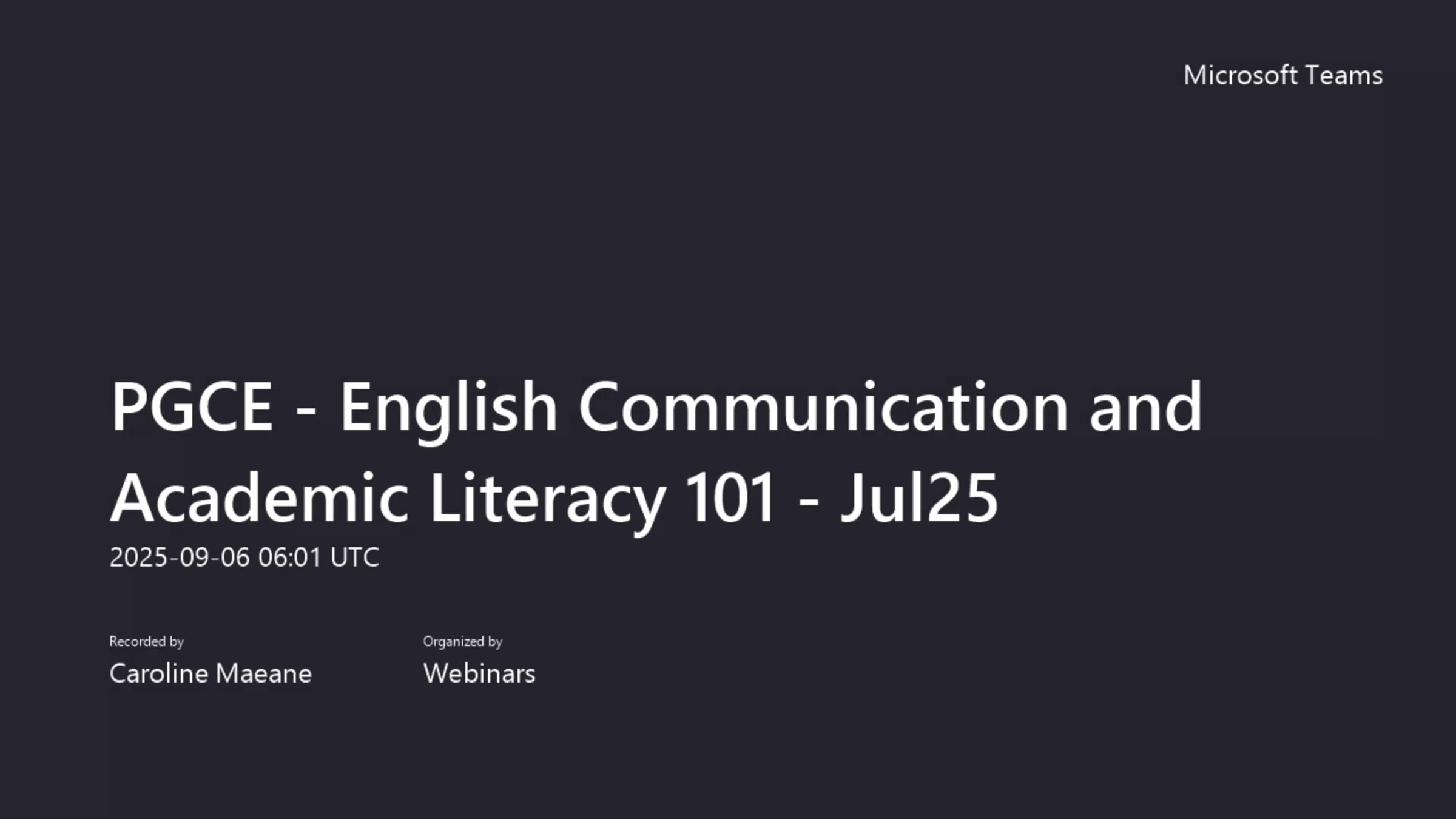 PGCE - English Communication and Academic Literacy 101 - Jul25-20250906 ...