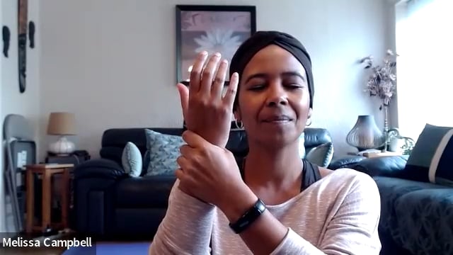 Tapping sequence for grounding and nervous system calming in an Earth Element yoga practice.