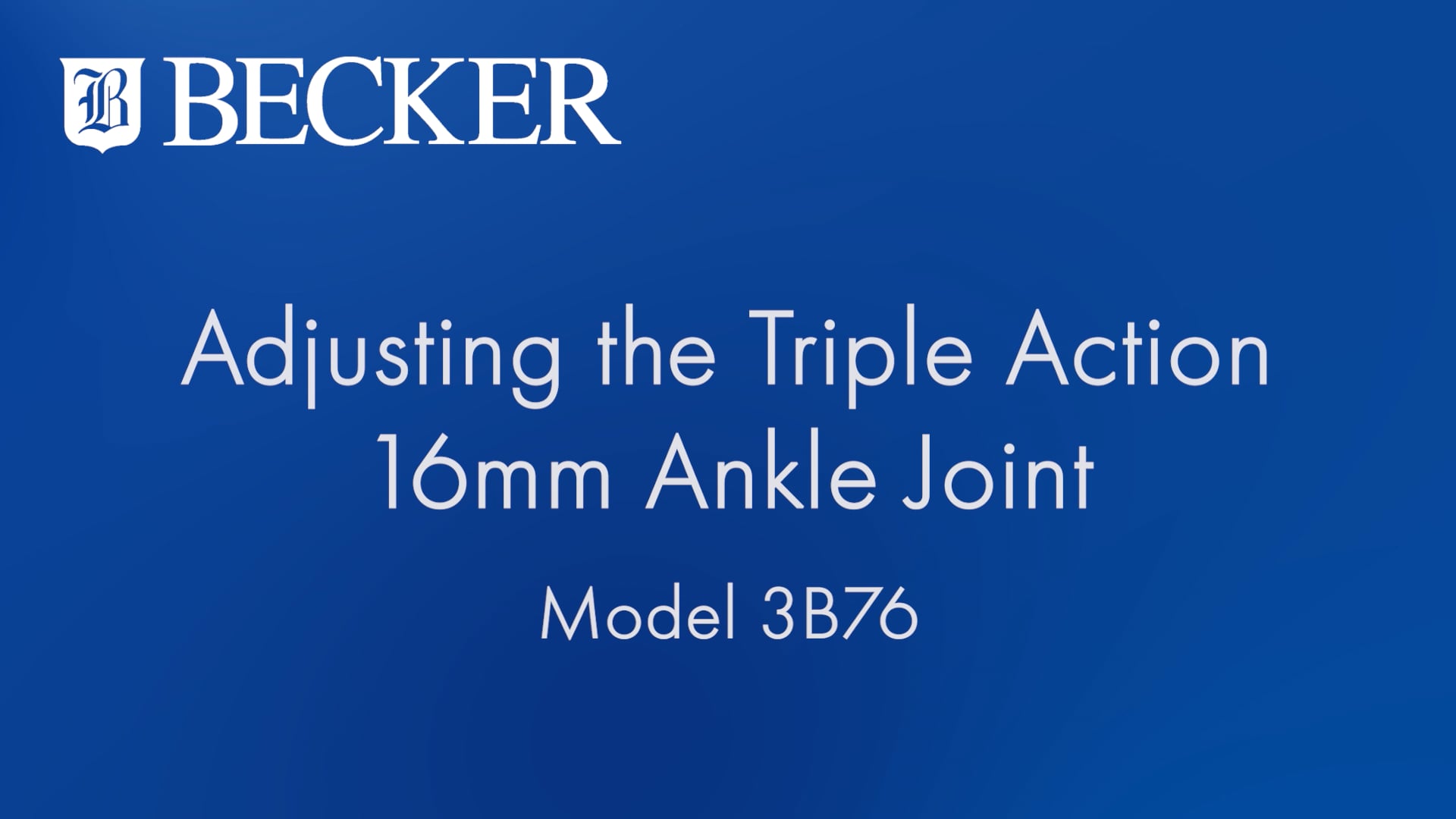Adjusting Triple Action®