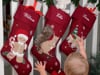 Julstrømpe med navn, rød - Peberkagemand