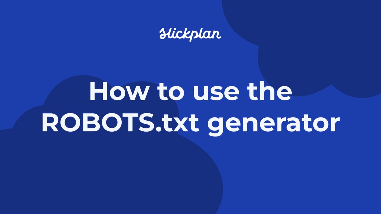 How to use the ROBOTS.txt generator