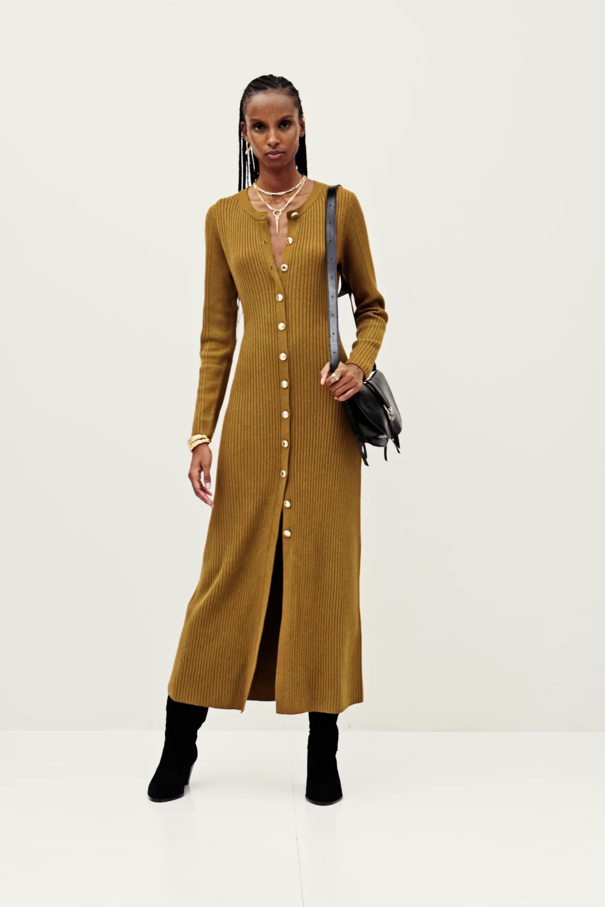 Knitted Maxi Dress Anisa Brown // ba&sh US