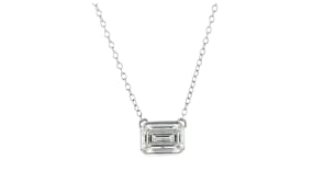 2.00 Carat Emerald-Cut Lab-Grown Diamond Necklace in 14kt White Gold