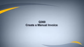 Create a Manual Invoice
