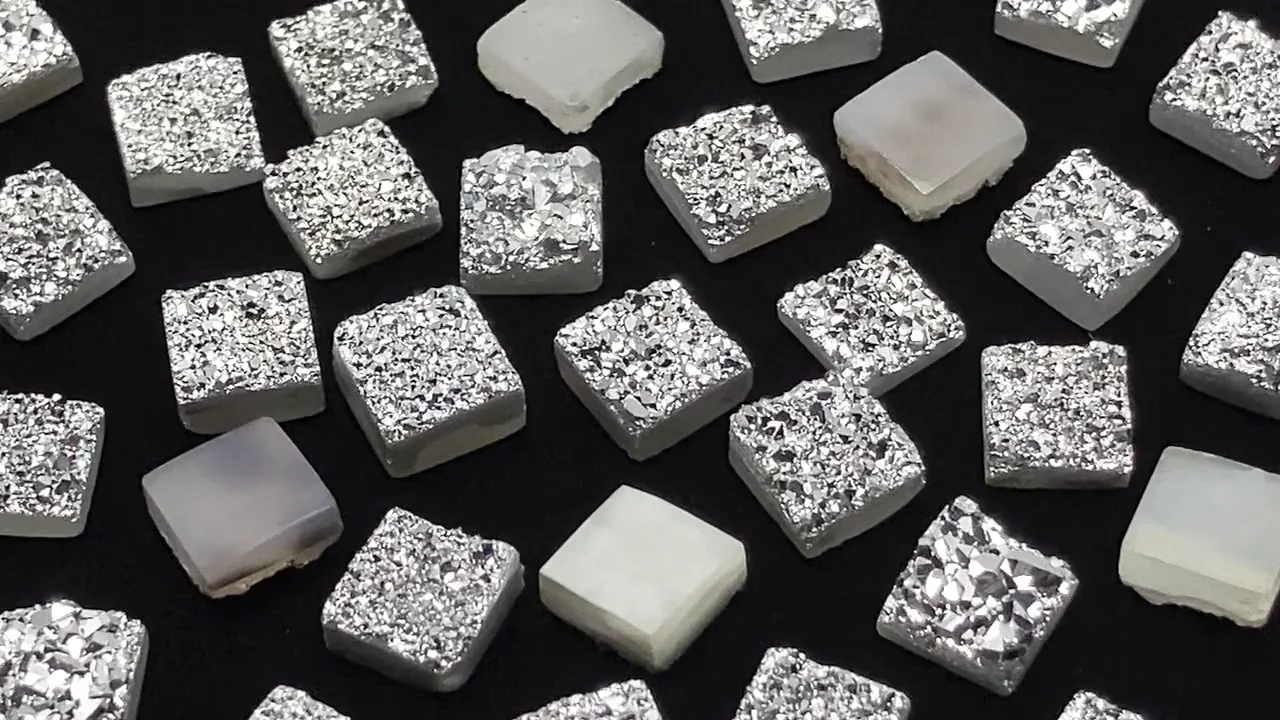 ドゥルージーアゲート スクエア カボション6×6mm シルバーコーティング