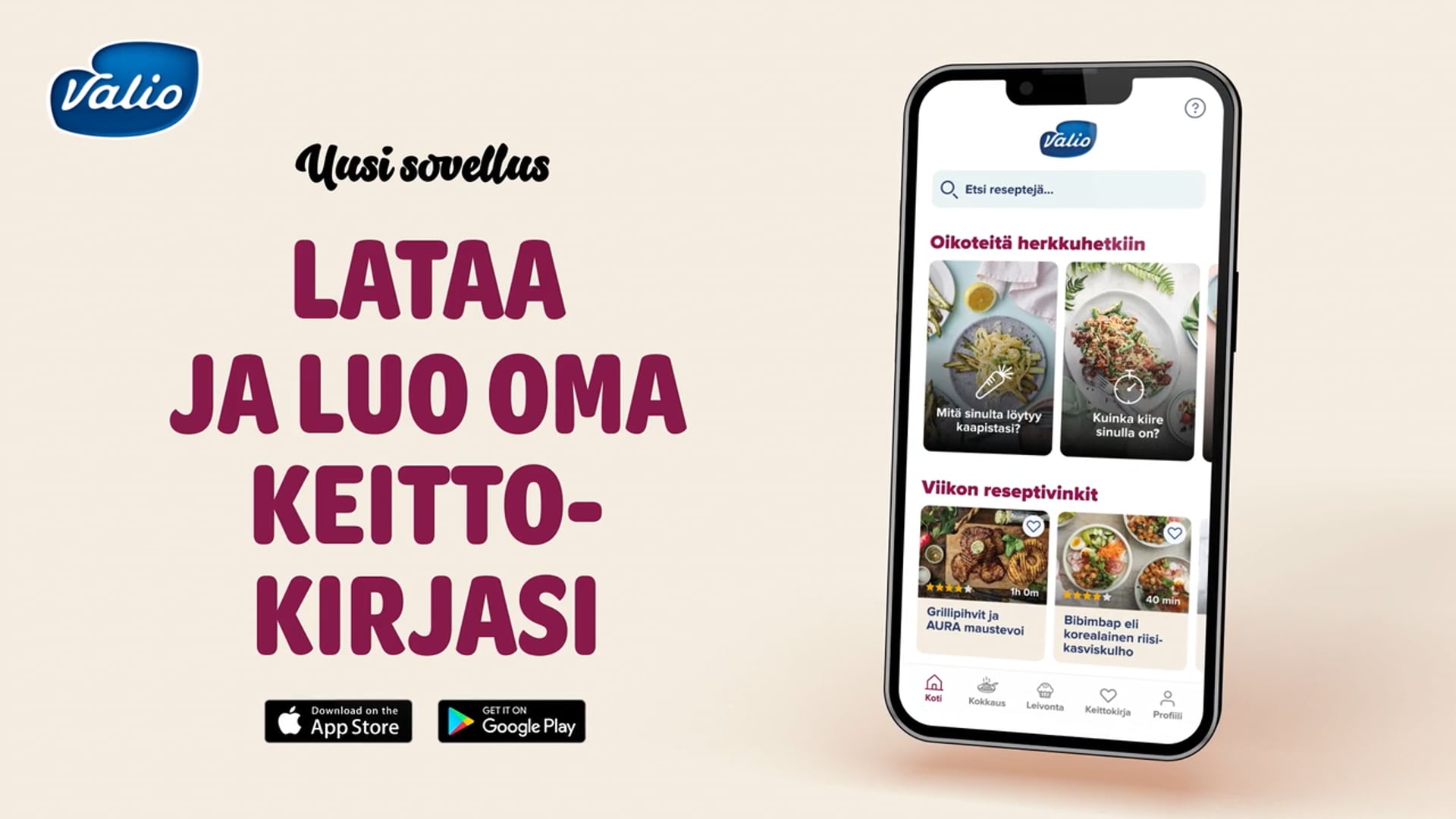 Valio - lataa oma keittokirjasi