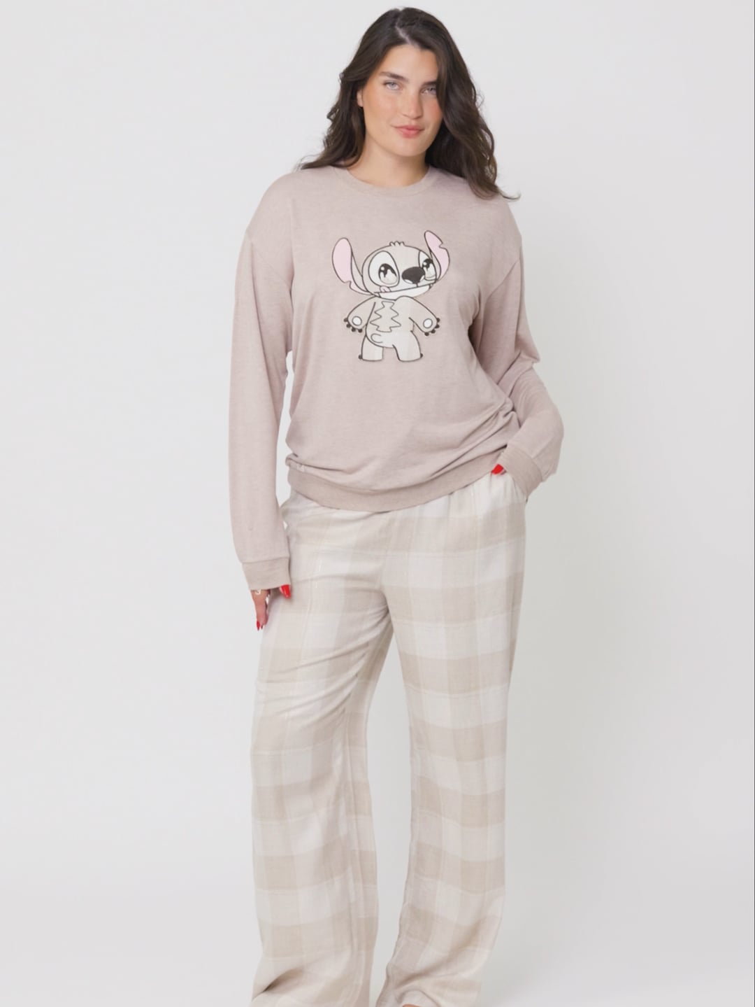 סט פיג’מה ארוכה דקה STITCH