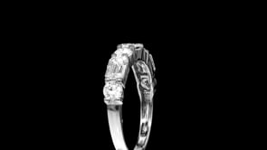 2.00 ct. t.w. Emerald-Cut and Round Lab-Grown Diamond Ring in 14kt White Gold