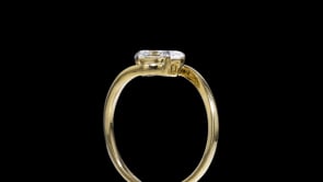 1.00 Carat Lab-Grown Diamond Asymmetrical Ring in 14kt Yellow Gold