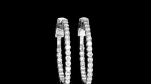 1.00 ct. t.w. Lab-Grown Diamond Inside-Outside Hoop Earrings in 14kt White Gold