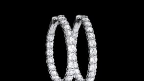 5.00 ct. t.w. Lab-Grown Diamond Inside-Outside Hoop Earrings in 14kt White Gold