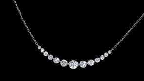 2.00 ct. t.w. Lab-Grown Diamond Curved Bar Necklace in 14kt White Gold