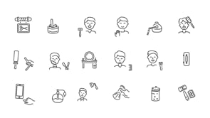 Animated Barber Icon Art Set, an Outline Icon by Prosymbols (Thumbnail 4 of 4)