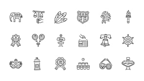 Animated American Icon Art Set, an Outline Icon by Prosymbols (Thumbnail 4 of 4)