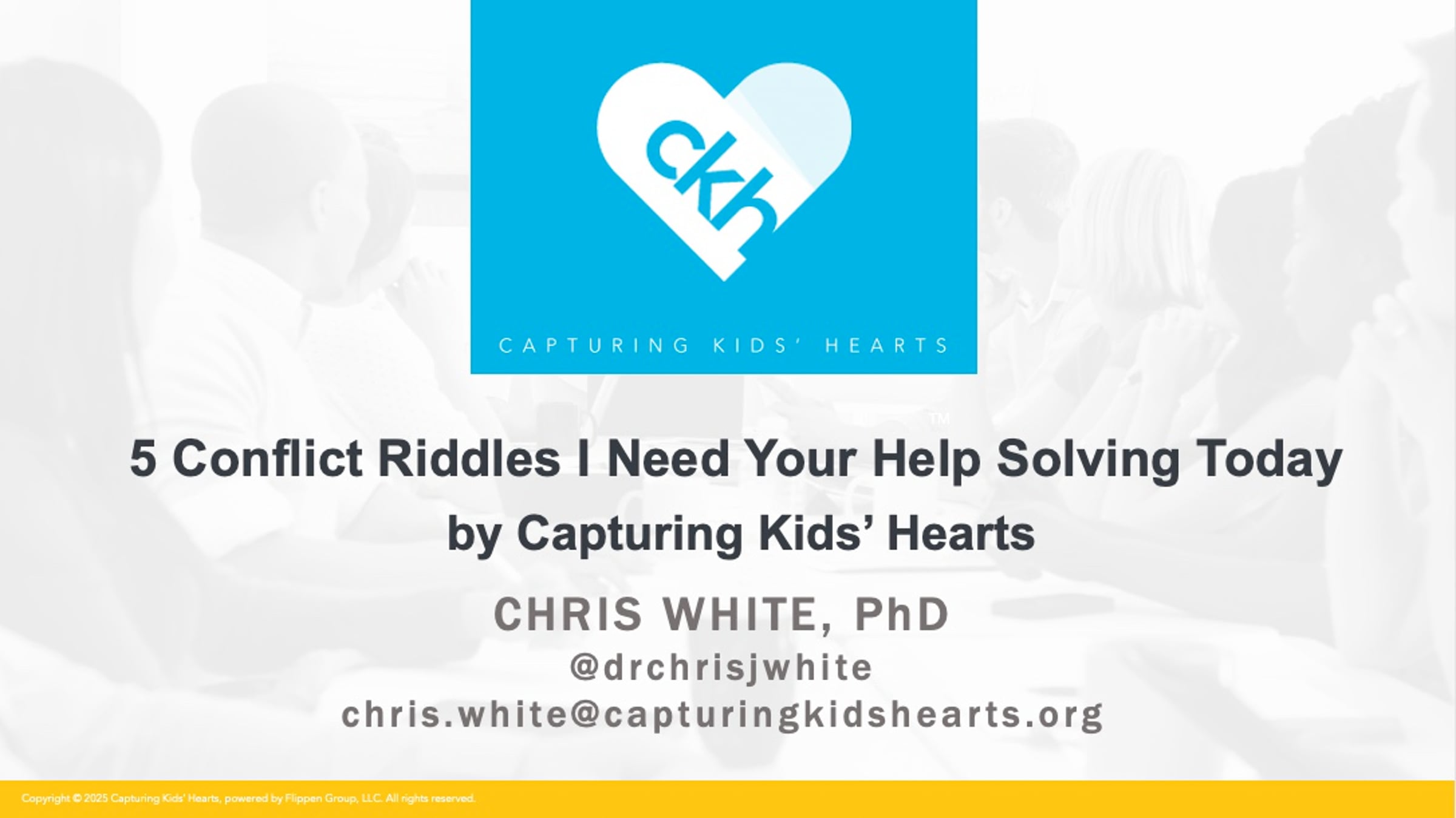 5 Conflict Riddles Webinar (Dr. Chris White) | Videos & Movies on Vimeo