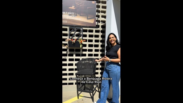 Banqueta Riviera - Feito em alumínio e corda náutico