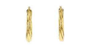 Italian 14kt Yellow Gold-Plated Twisted Hoop Earrings