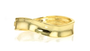 14kt Yellow Gold-Plated Wavy Bangle Bracelet