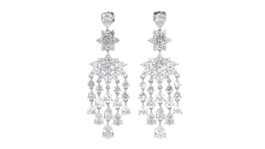 Rhodium-Plated Chandelier Earrings with 16.60 ct. t.w. CZs