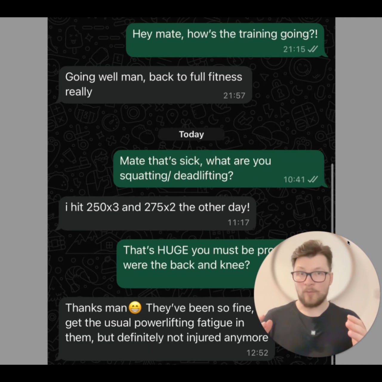 Tom, powerlifter, on fixing his knee and back